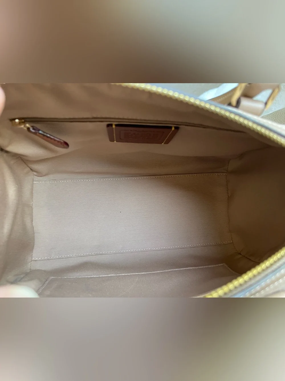Coach Rowan Satchel in Taupe Fabric with Matching Wallet